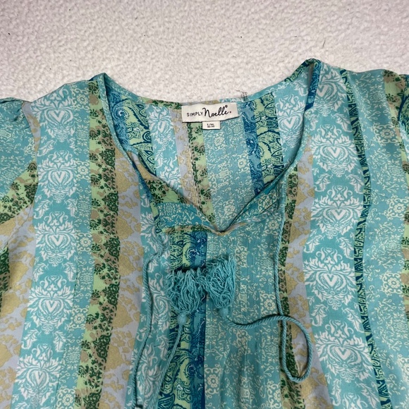 Women’s Simply Noelle L/XL(12-14) Blue/Green Top - Picture 3 of 15
